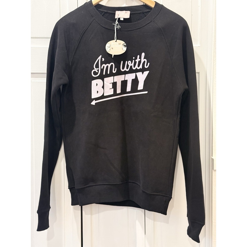 Archie Comics‎ Betty & Veronica I'm With Betty Graphic Black Womens M Sweatshirt